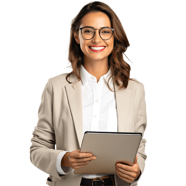 Profesional utilizando una tablet para gestionar procesos de integración con la Plataforma Única de Identidad
