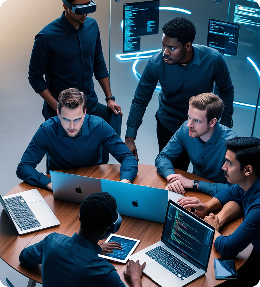 Equipo profesional colaborando en una solución digital para integración con la Plataforma Única de Identidad